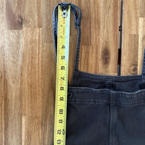 Aerie American Eagle Denim Dark Grey Romper Overalls Cutoff Shorts Large - Picture 10 of 15